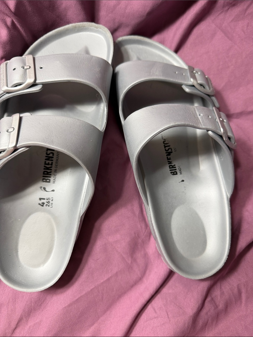 Birkenstock White Two-Strap EVA Slides